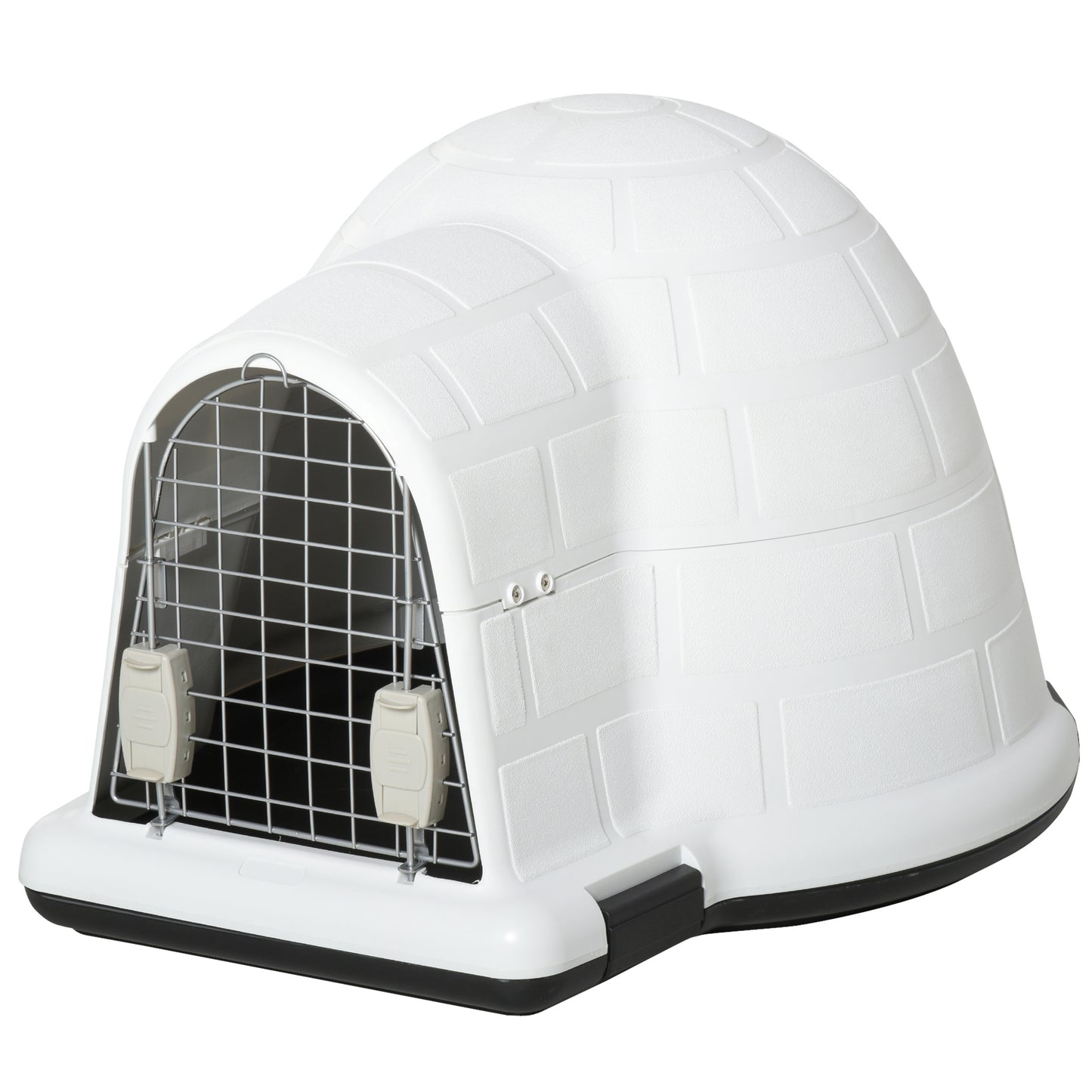 PawHut Plastic Igloo Dog House Puppy Kennel Pet Shelter w/ Windows for Small Sized Dogs