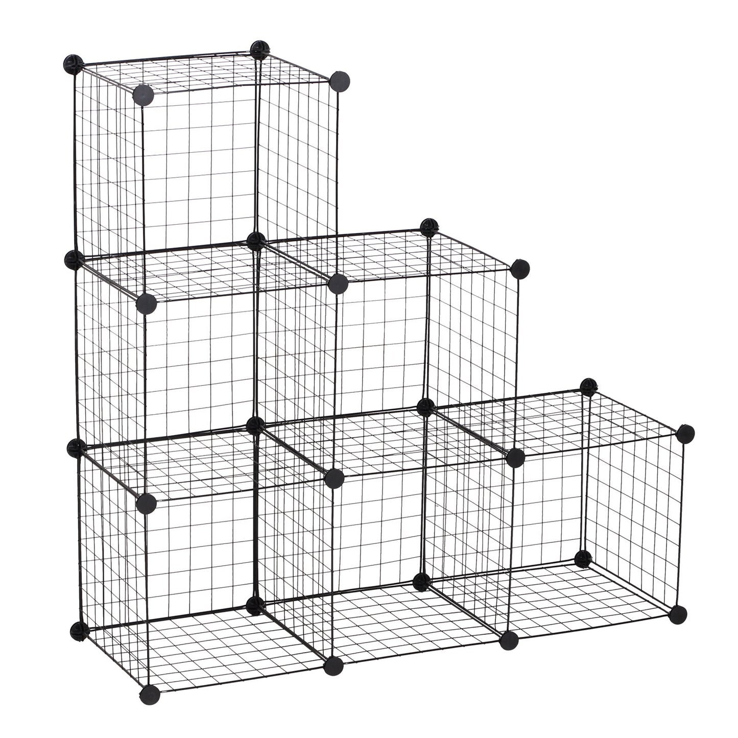 HOMCOM DIY 6 Cube Wire Storage Cabinet Organiser, 111L x 37W x 111Hcm-Black