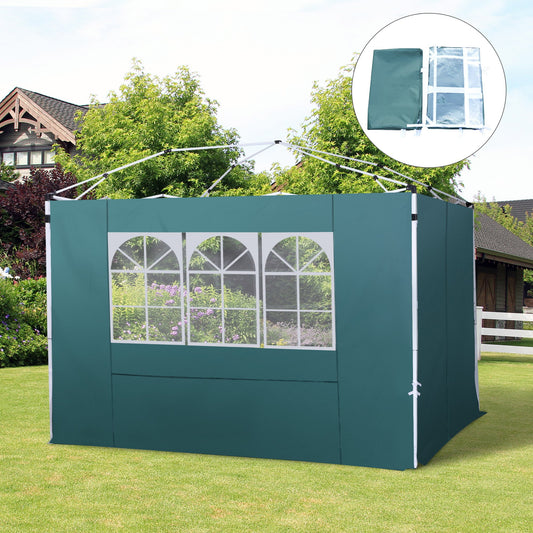 Outsunny 3m Gazebo Exchangeable Side Panel Wall W/ Window-Green