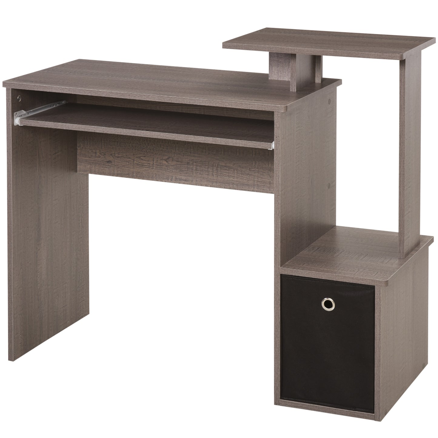 HOMCOM Particle Board Multi-Tier Computer Desk Grey