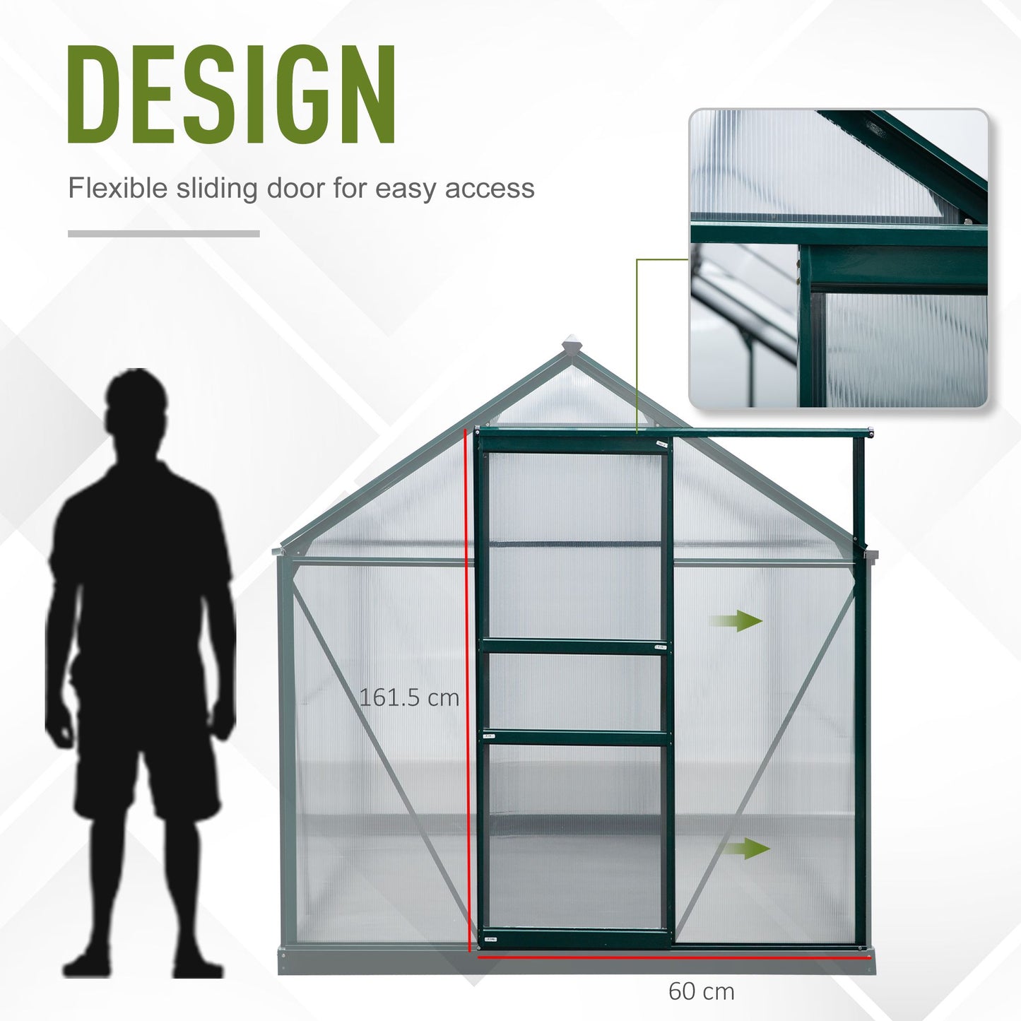 Outsunny 10ft x 6ft Aluminium frame Walk-in Greenhouse