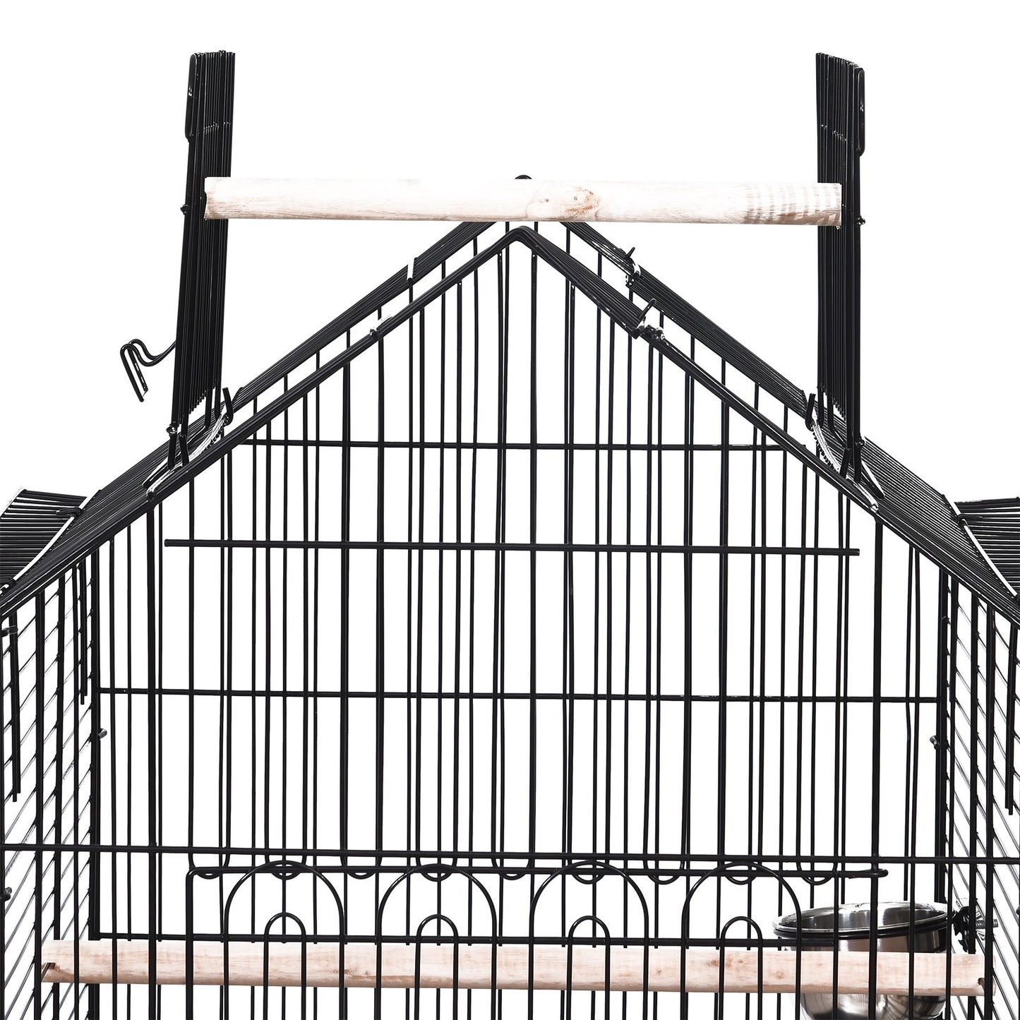 PawHut Metal Bird Cage 51x51x135 cm-Black