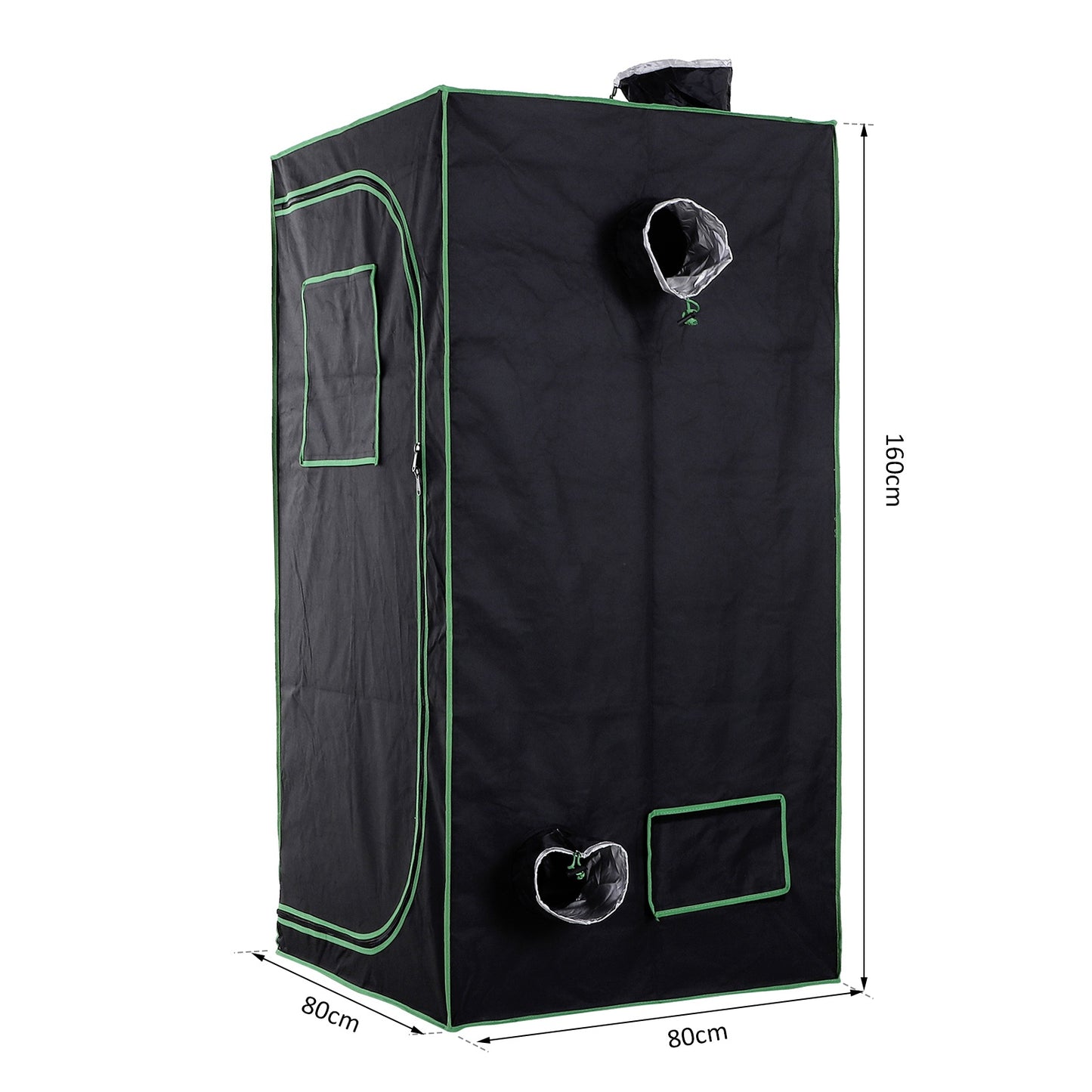 Outsunny Hydroponic Plant Grow Tent, 80L x 80W x 160Hcm-Black/Green