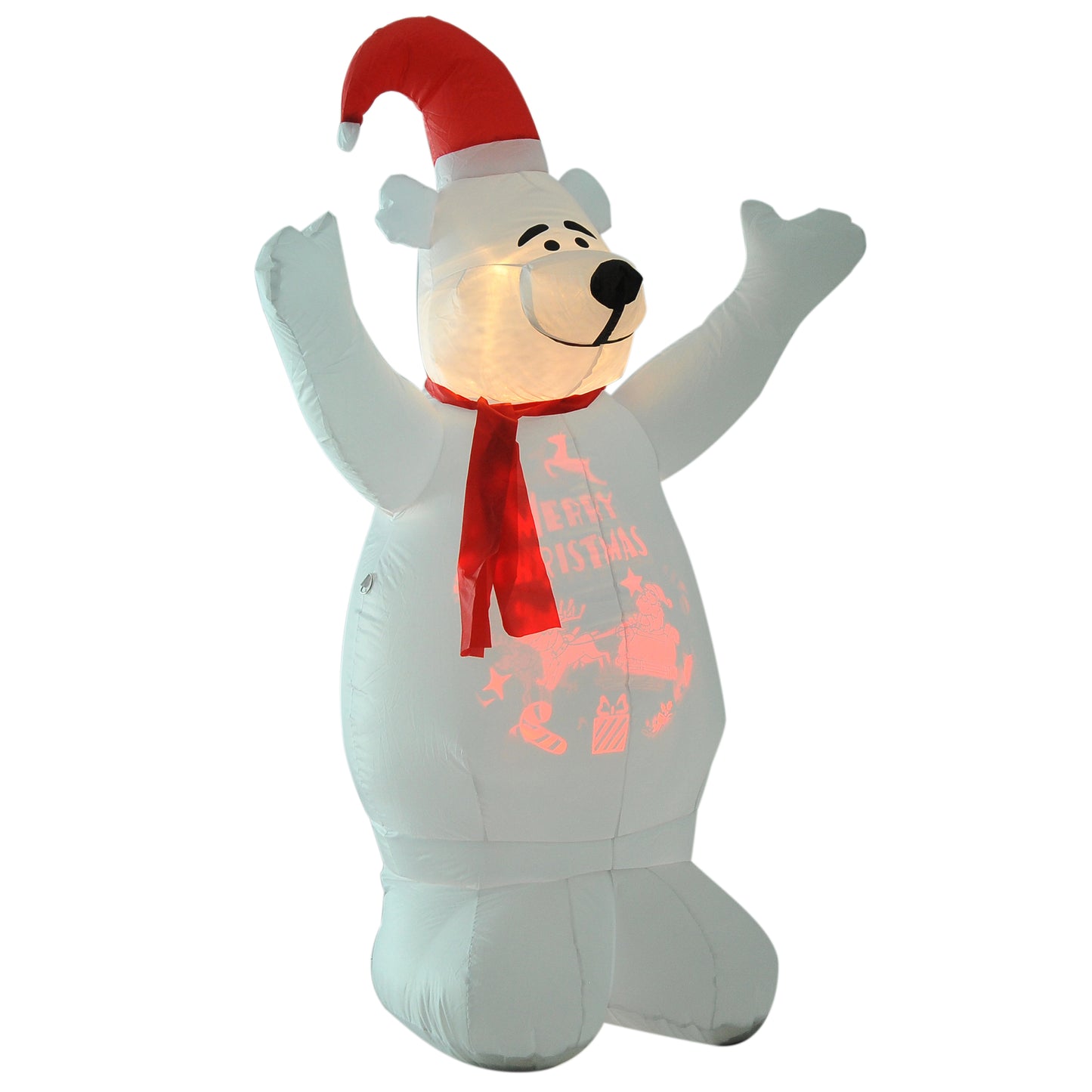 HOMCOM 6ft Inflatable Bear Decoration W/LED Lights, Polyester-Multicolour