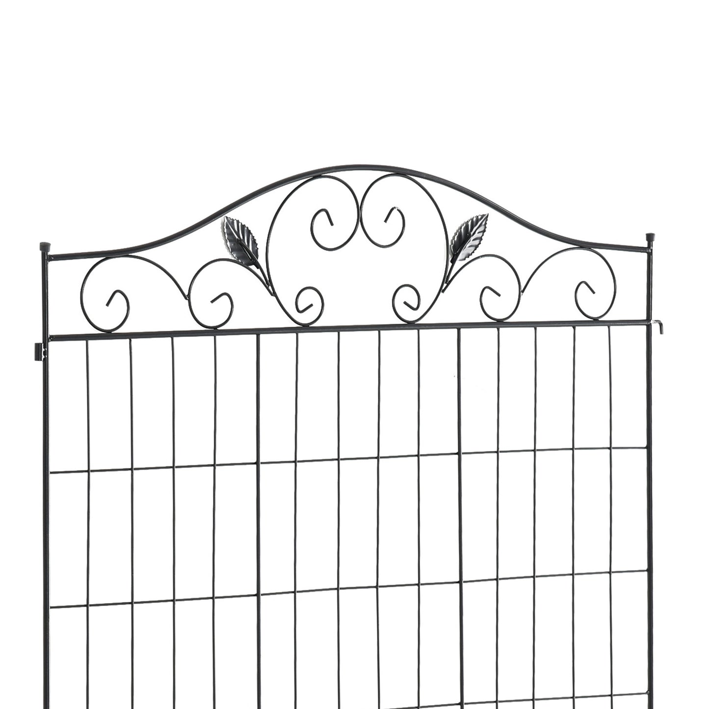 Outsunny Garden Decorative Fence 4 Panels 44in x 12ft Steel Border Edging for Landscaping