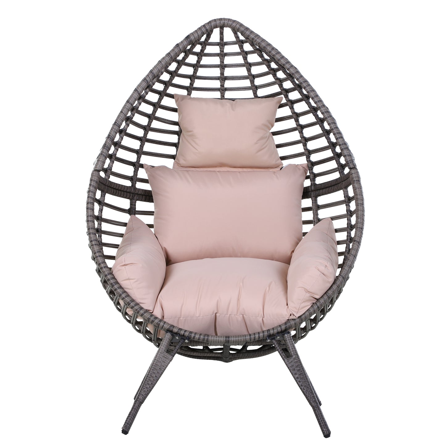 Outsunny PE Rattan Outdoor Egg Chair w/ Cushion Grey