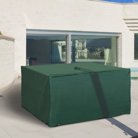 Outsunny UV/Rain Protective Rattan Furniture Cover, 135x135x75 cm-Green