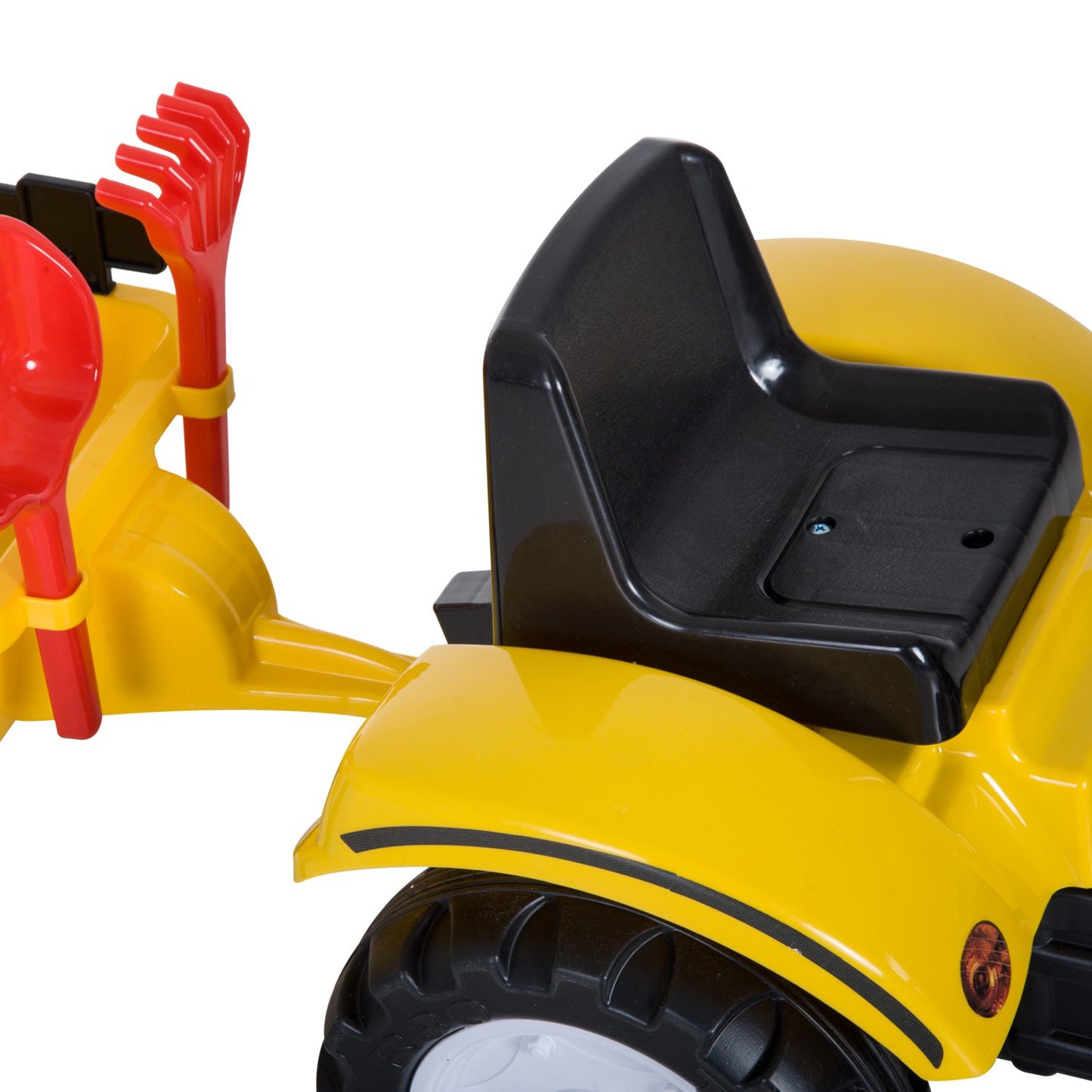 HOMCOM Kids Pedal Go Kart Excavator-Yellow
