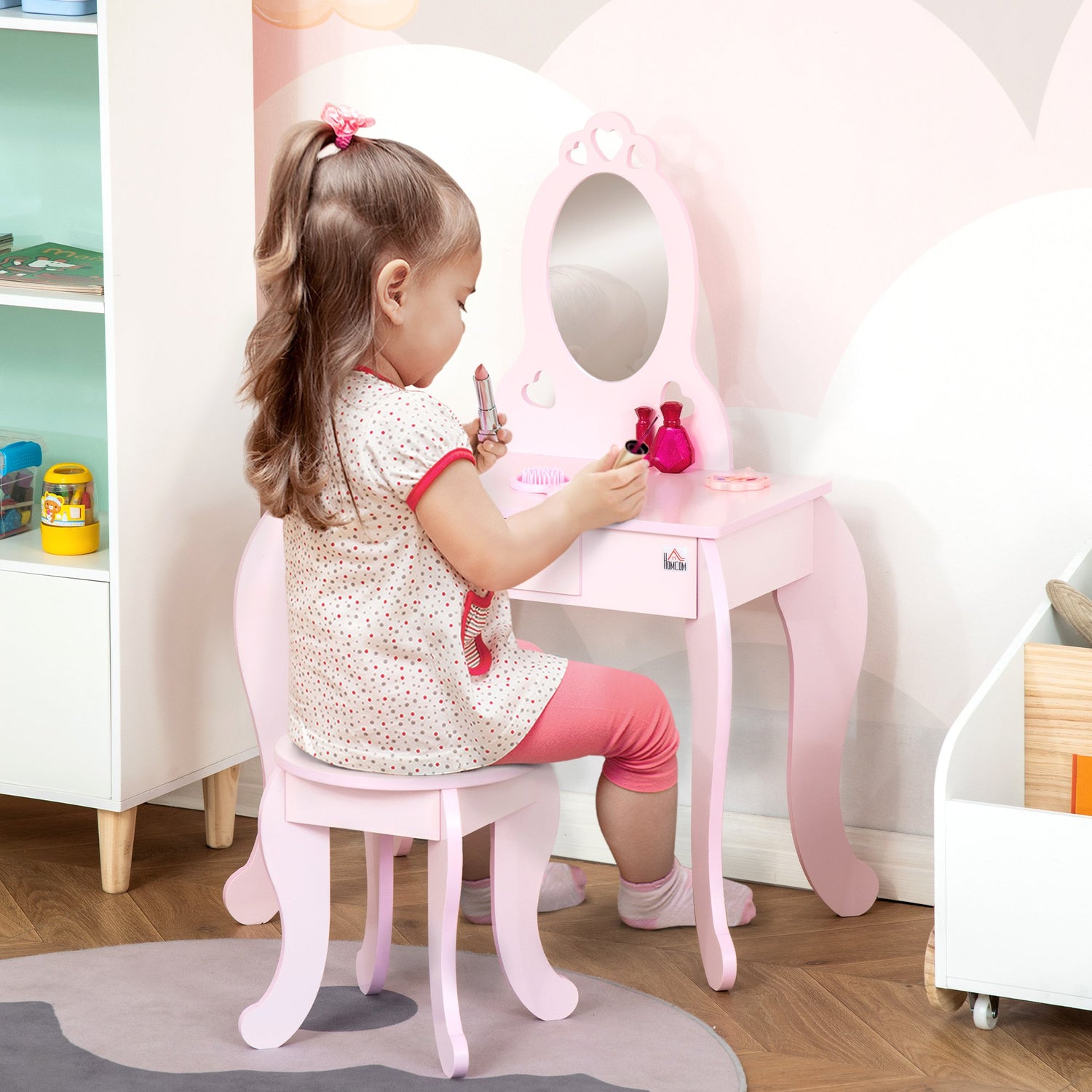 Vanity Para Niñas Kids Girls Vanity Set With Mirror And Stool