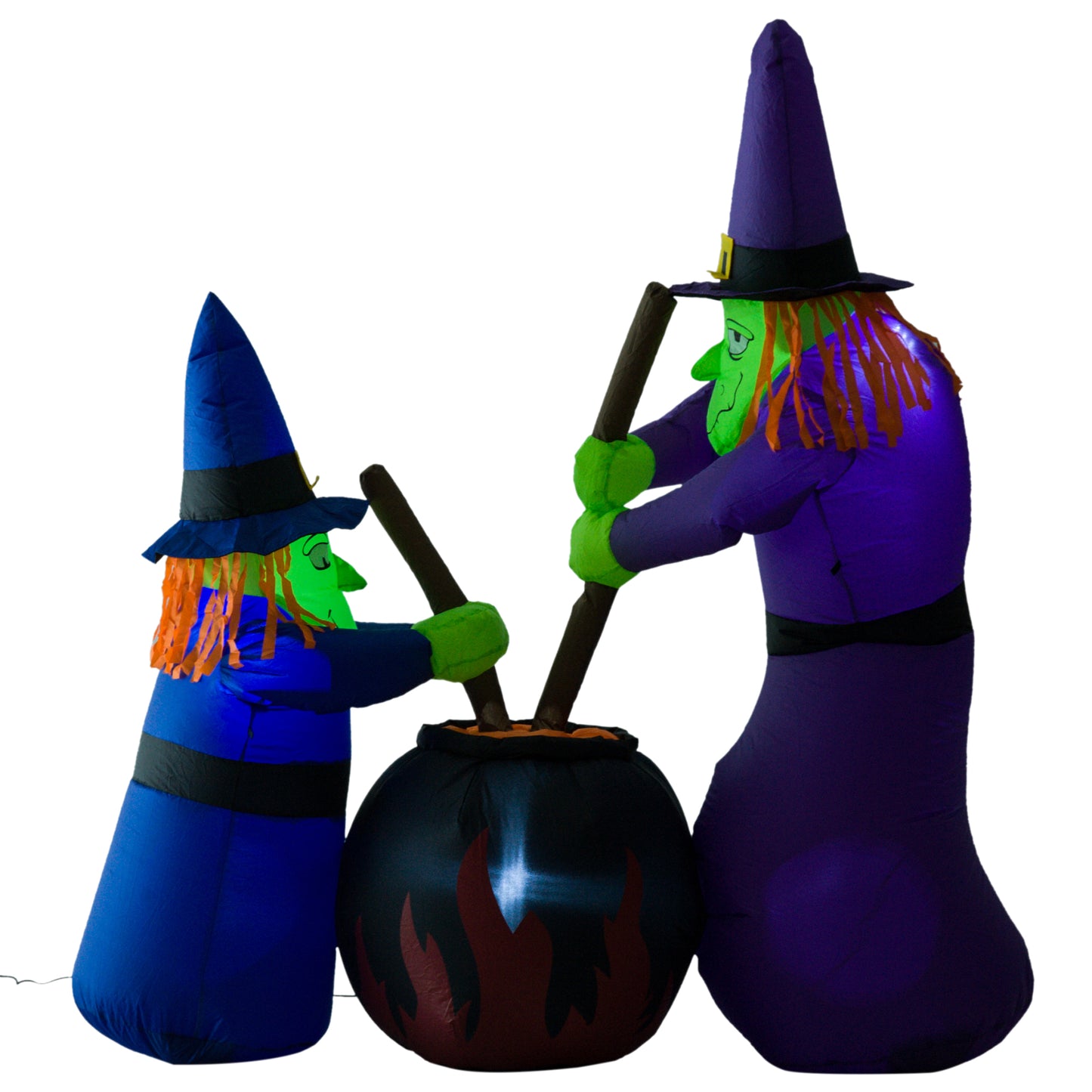 HOMCOM 1.8H m Inflatable Witches Halloween Decoration, Polyester Fabric-Multicolour