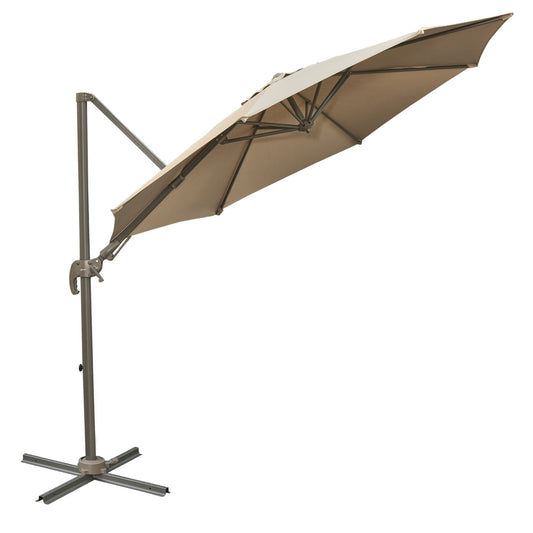 Outsunny 3 m Beach Hanging Umbrella Parasol-Khaki
