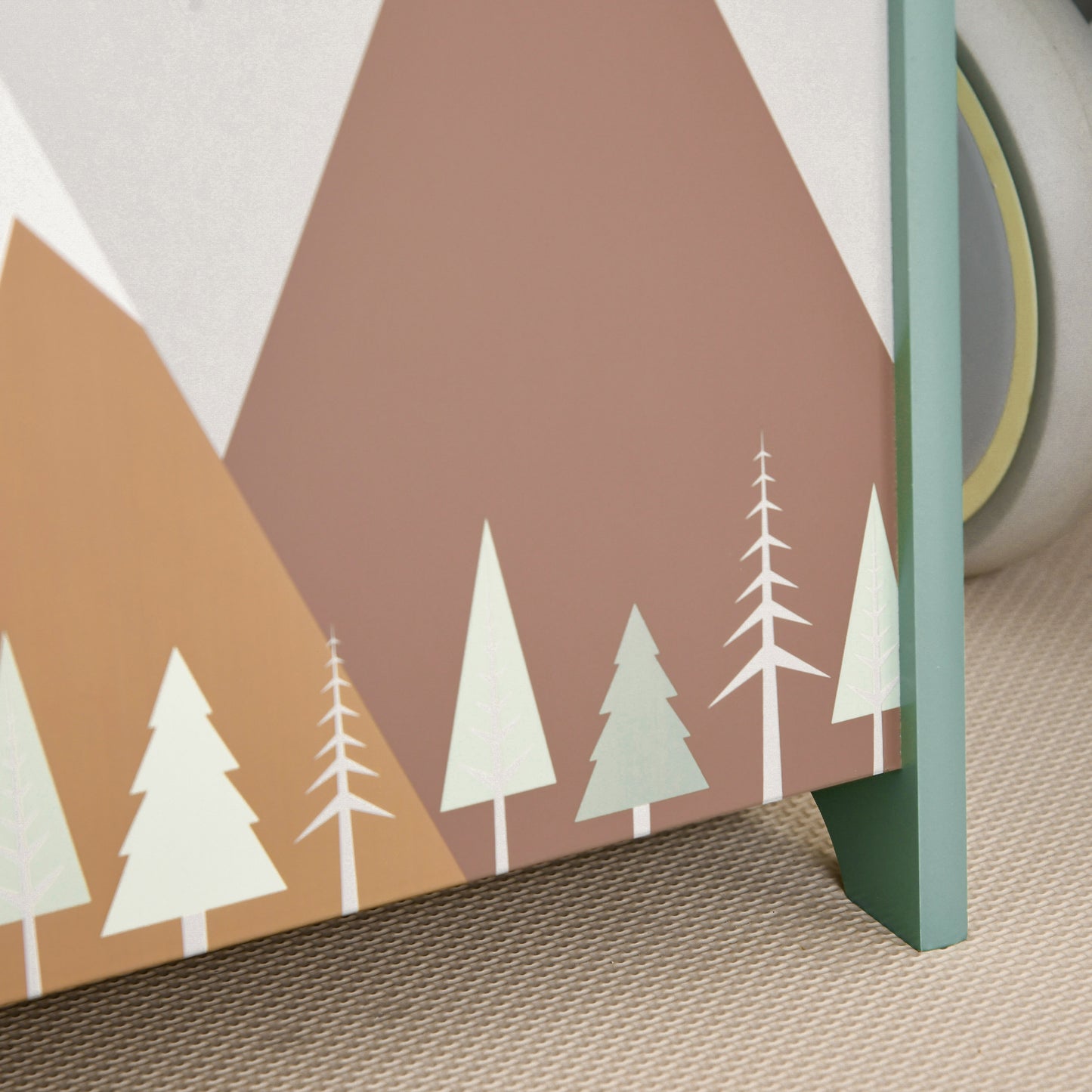 ZONEKIZ Toy Box Kids Storage Chest with Lid Safety Hinge Green