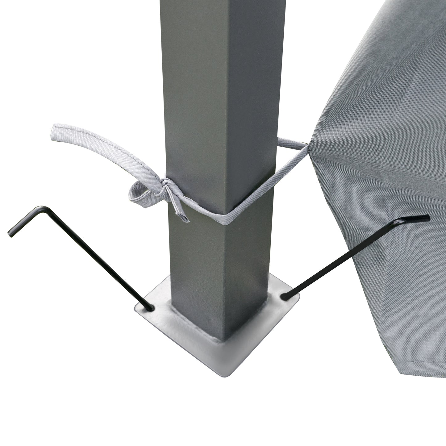 Outsunny 10 x 13ft Outdoor 2-Tier Steel Frame Gazebo with Curtains Outdoor Backyard, Black/Grey 2 Tier Black Grey