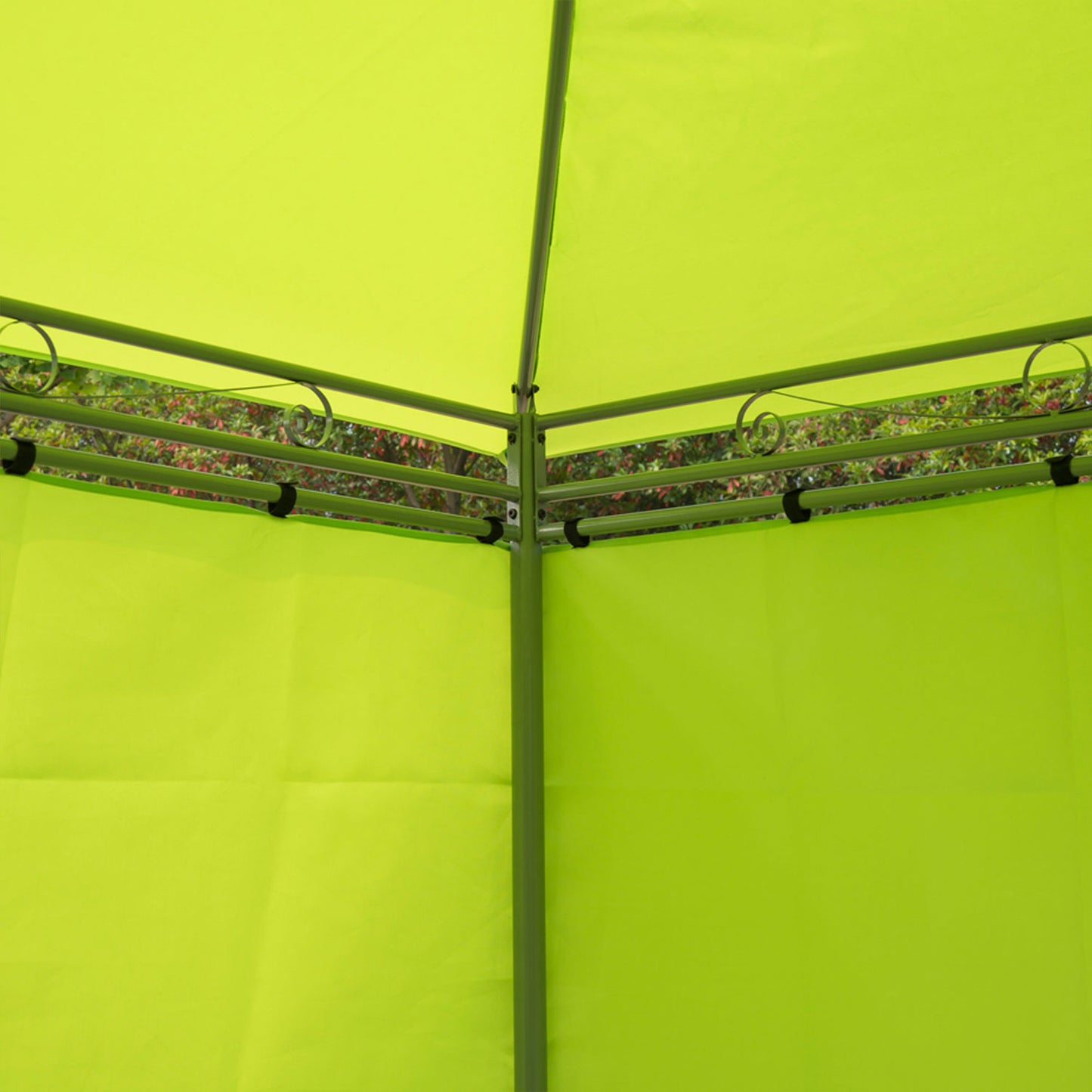 Outsunny 3m x3m Garden Metal Gazebo Party Tent Canopy Shelter W/ Pavilion Sidewalls-Lemon Green