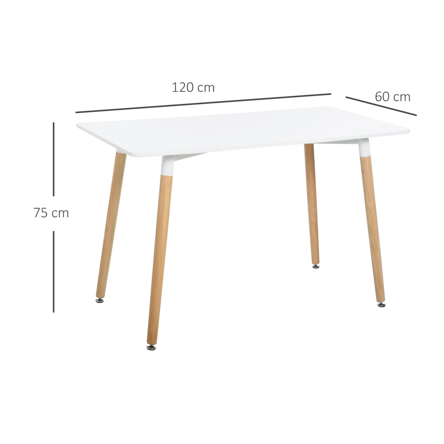 HOMCOM MDF Scandinavian Dining Table White/Oak