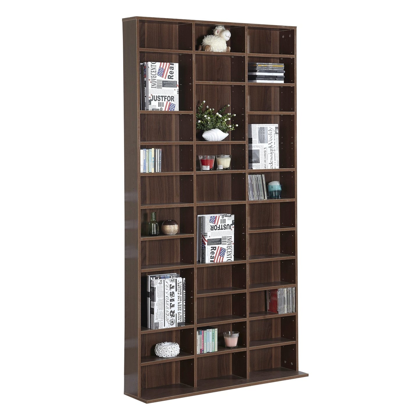 HOMCOM Adjustable Shelving Unit-Brown