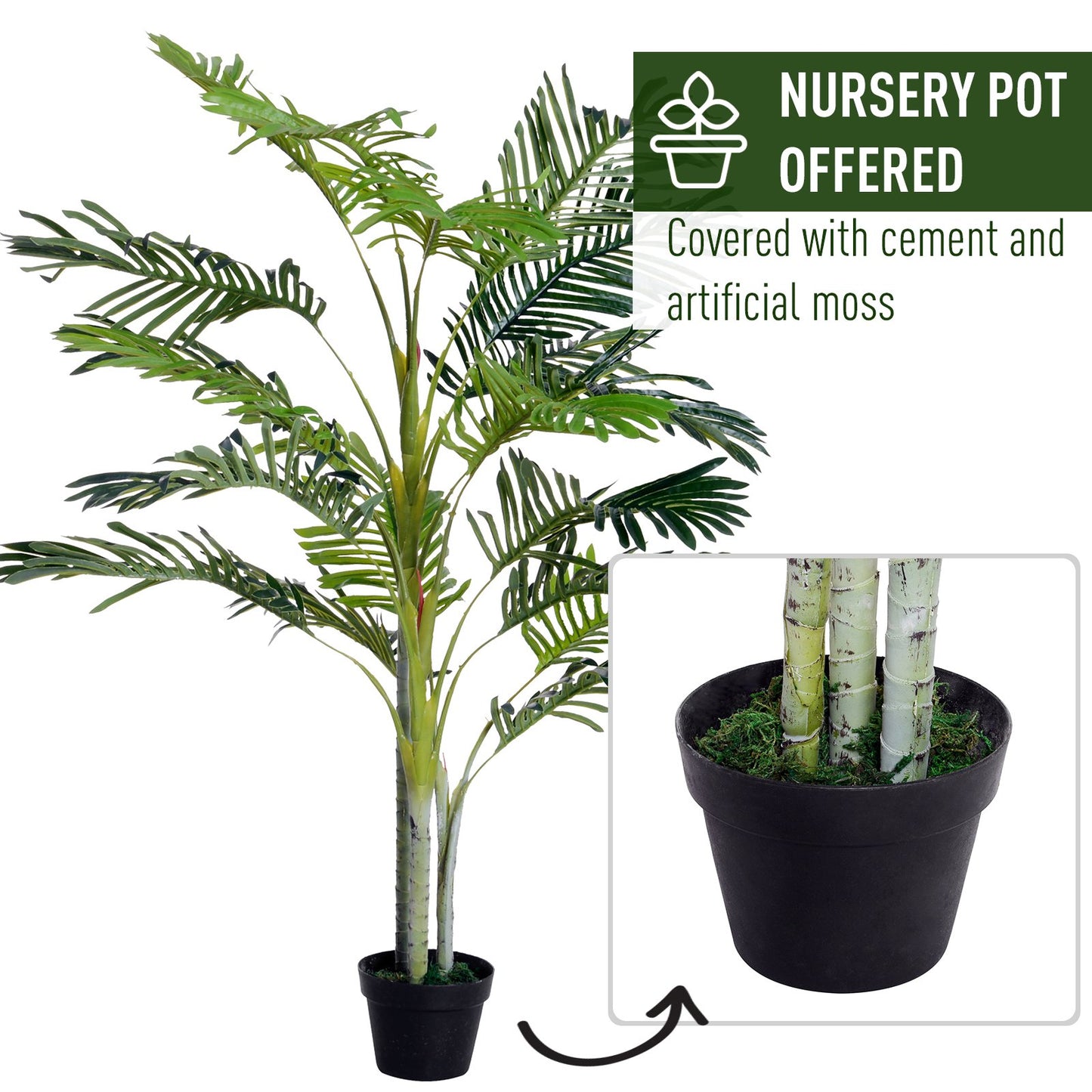 Outsunny Artificial Plant Pot Tree, 150cm