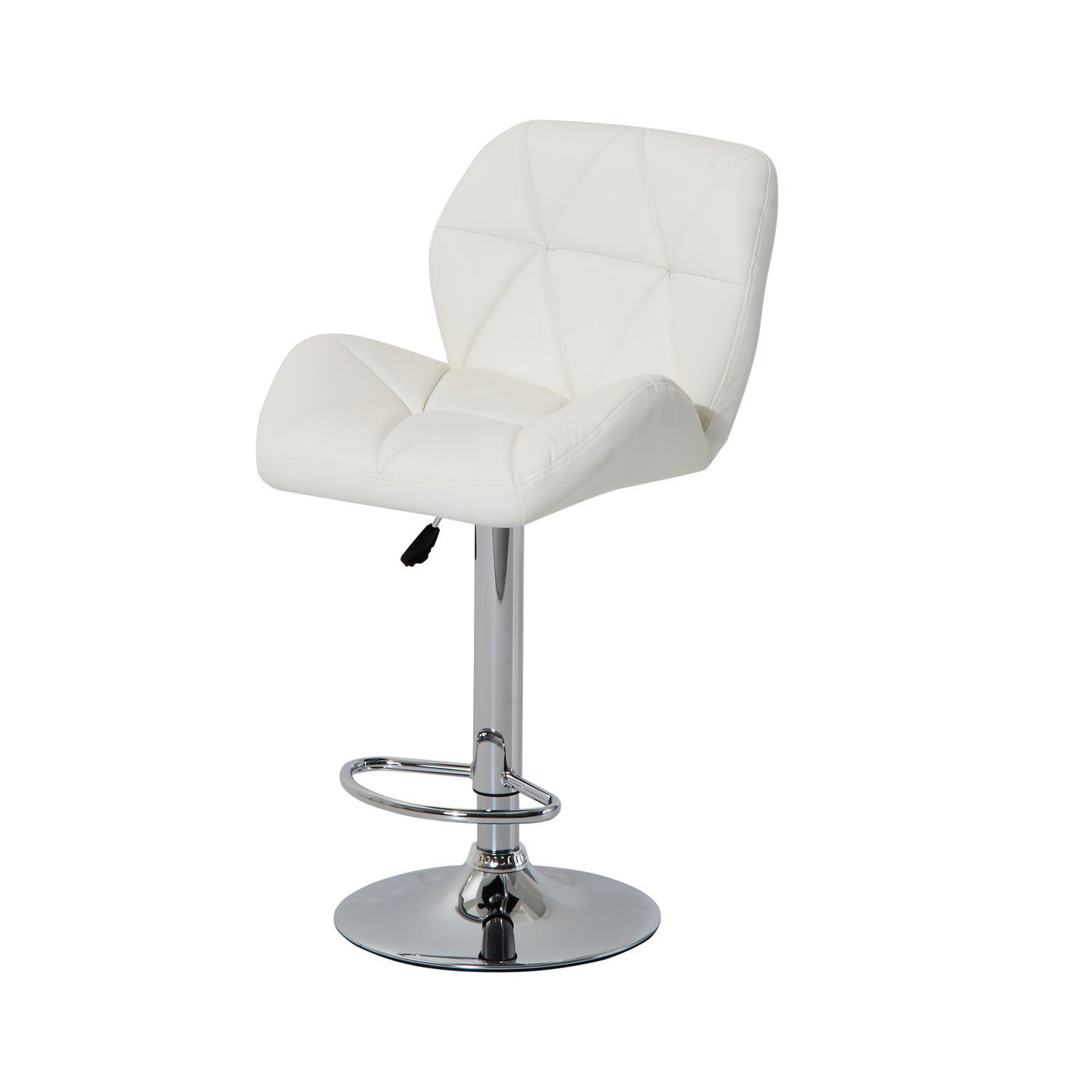 HOMCOM PU Leather Rhombus Design Barstool with Adjustable Height White