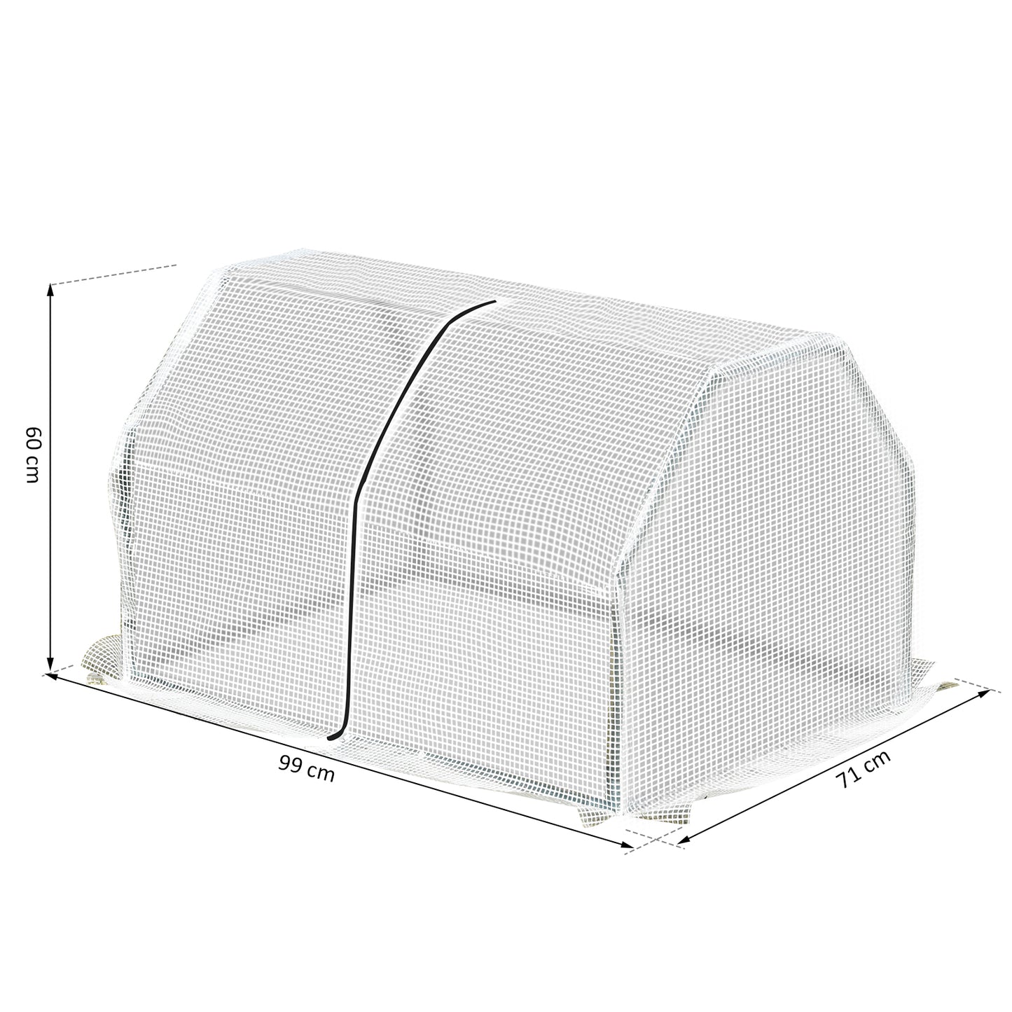 Outsunny 99x71x60cm Mini PVC Cover Steel Frame Greenhouse White