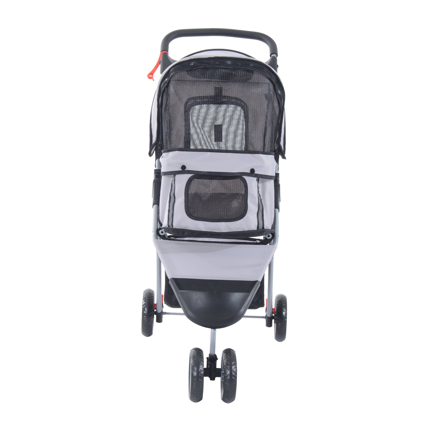 PawHut Dogs Oxford Cloth Three Wheel Pram Grey - Suitable for Small Pets