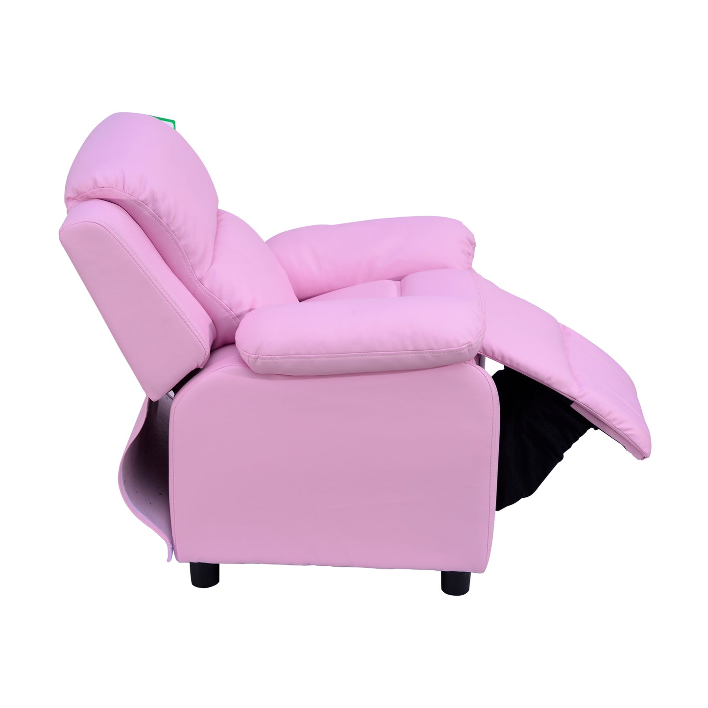 HOMCOM Childrens Recliner Armchair W/ Storage Space on Arms-Pink