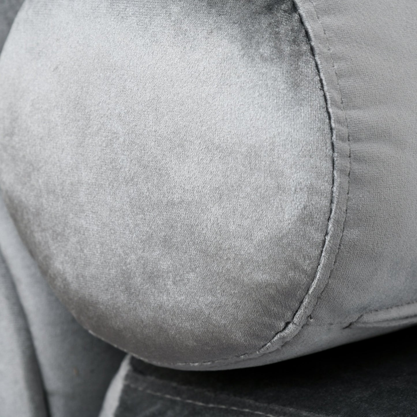 HOMCOM Vintage Style Plush Cloth Upholstered Chaise Longue Sofa w/ Bolster Cushion Grey
