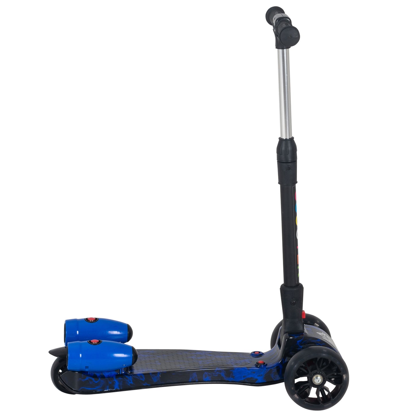 HOMCOM Kids Tri-Wheel Plastic Scooter w/ Engine-Look Water Spray Blue