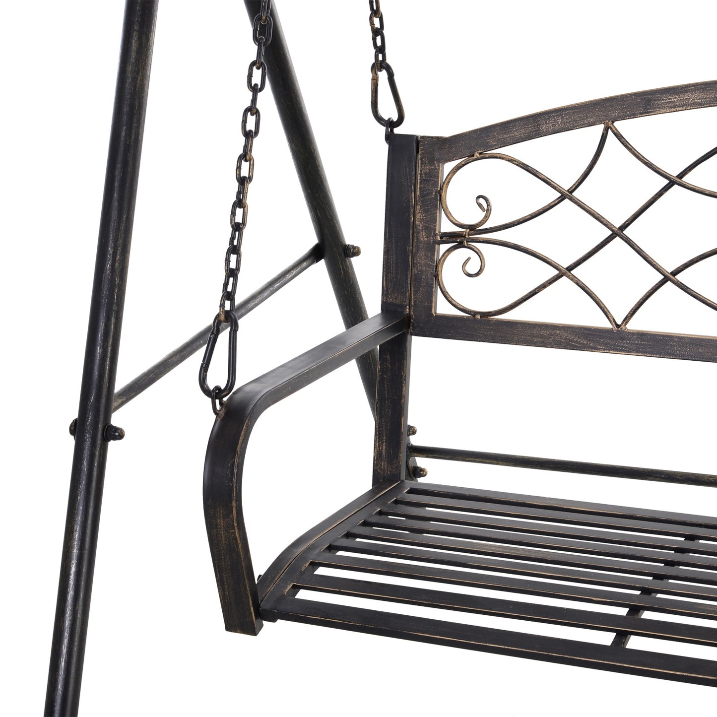 Outsunny Steel 2-Seater Outdoor Garden Swing Chair Bronze