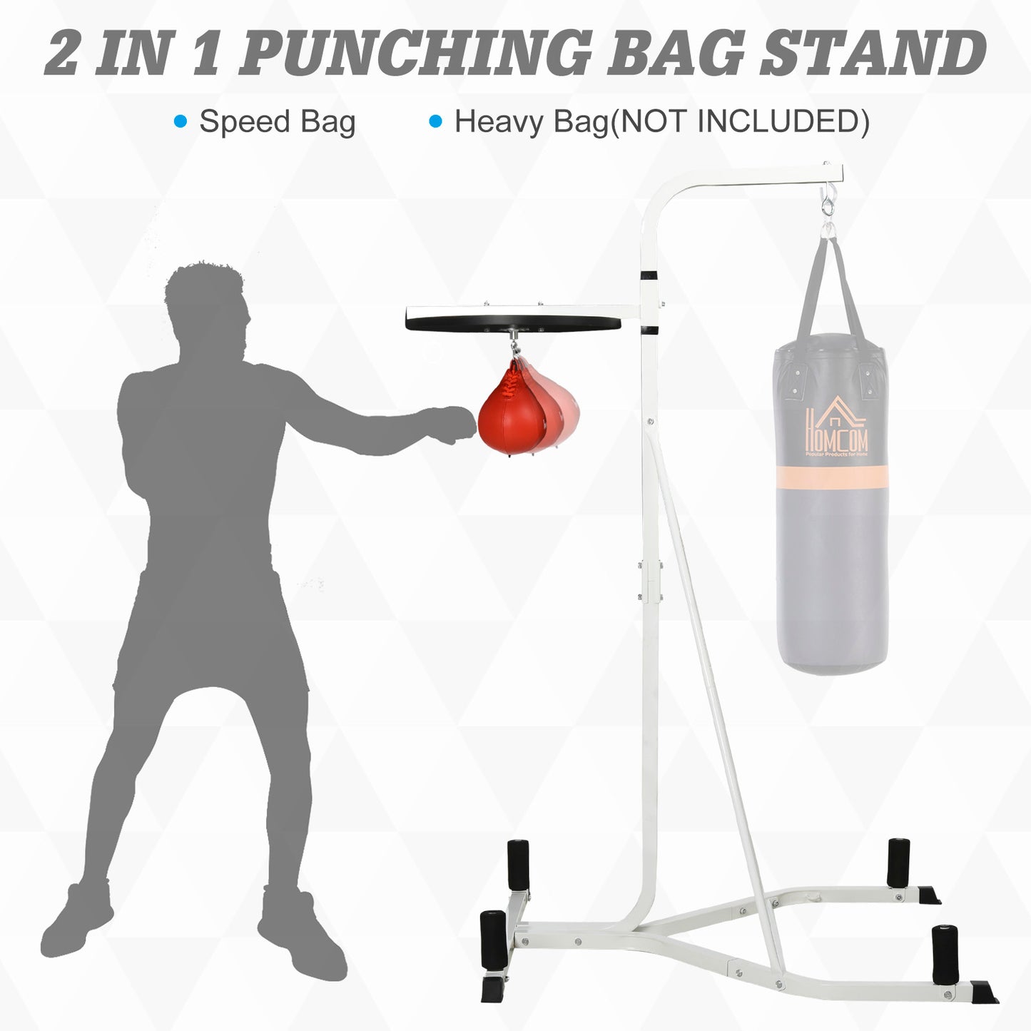 HOMCOM Free-Standing Speed Bag Boxing Platform Punch Bag Fitness Station Stand