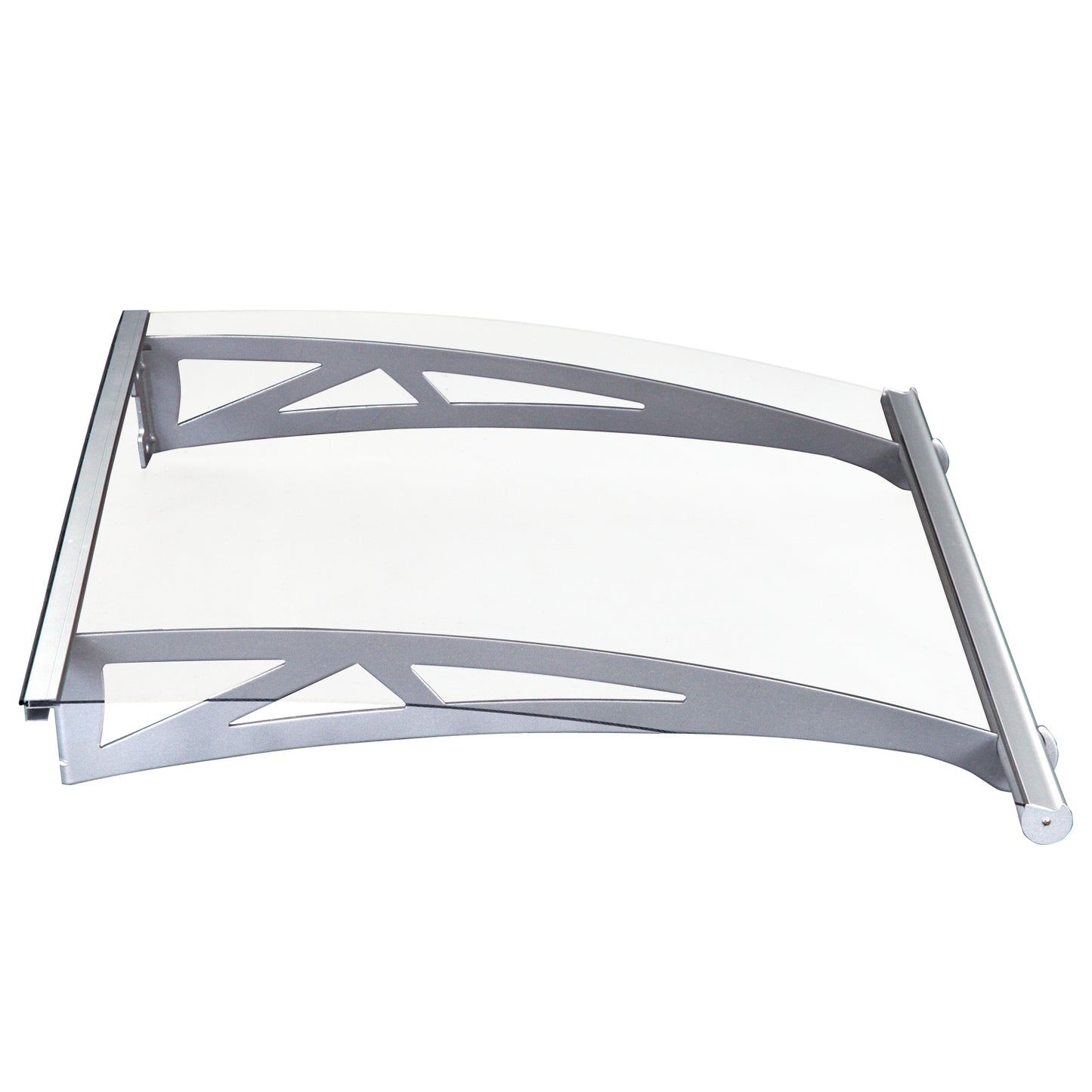 Outsunny Polycarbonate Door Canopy Awning 20Wx90L cm-Transparent/Silver