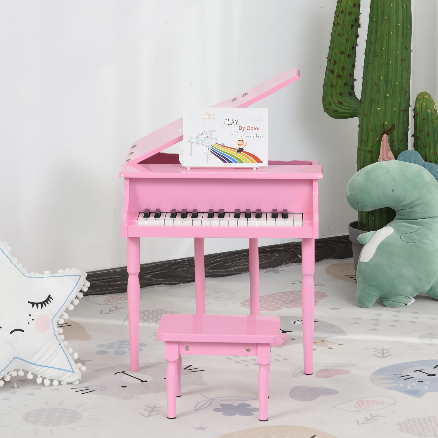 Neiman Marcus Childs Pink Baby Grand Piano HOMCOM 30 Keys Mini