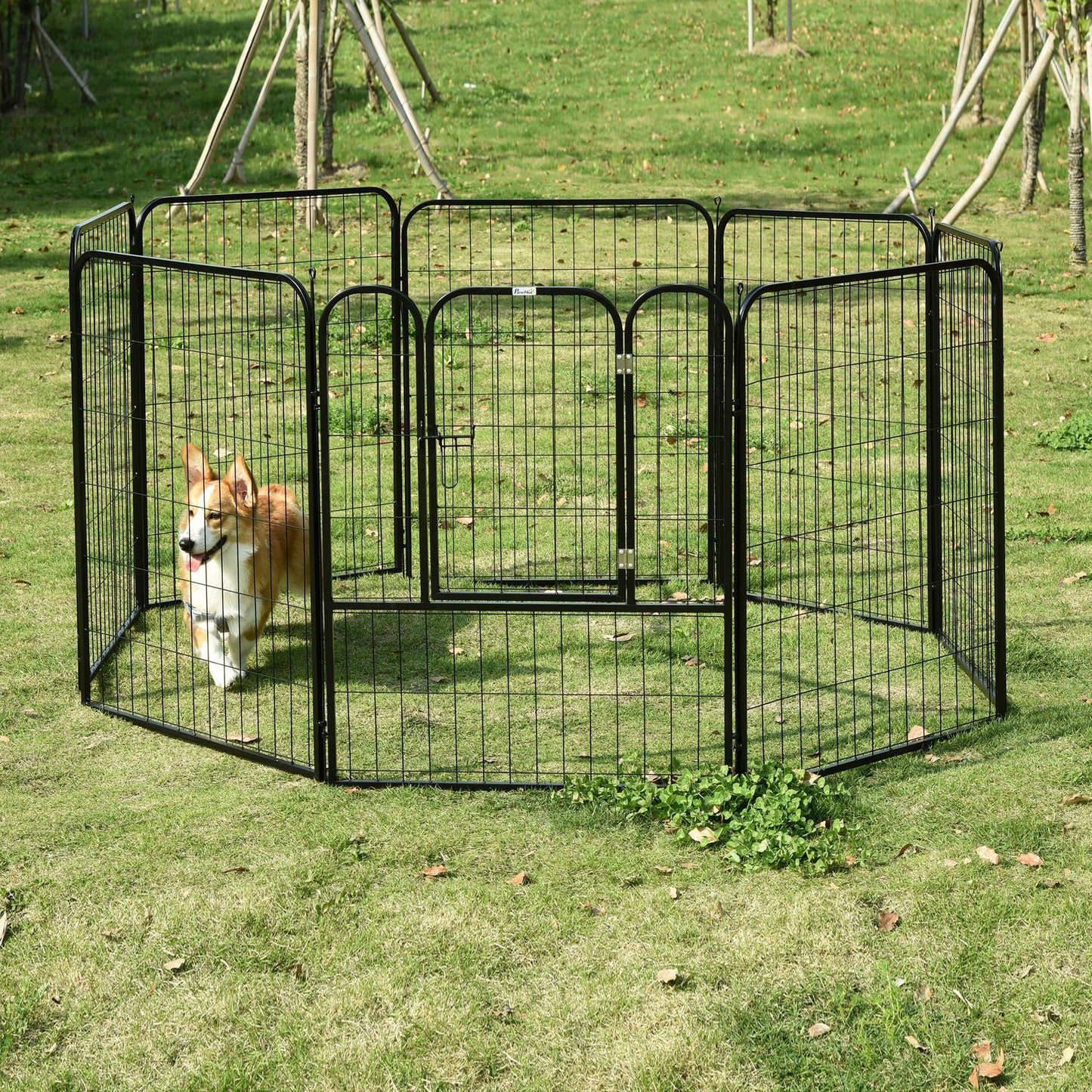 PawHut 4 Sizes Dog Pens Pet Puppy PlayPen Rabbit Puppy Cage Folding Run Fence Garden Metal Hutch