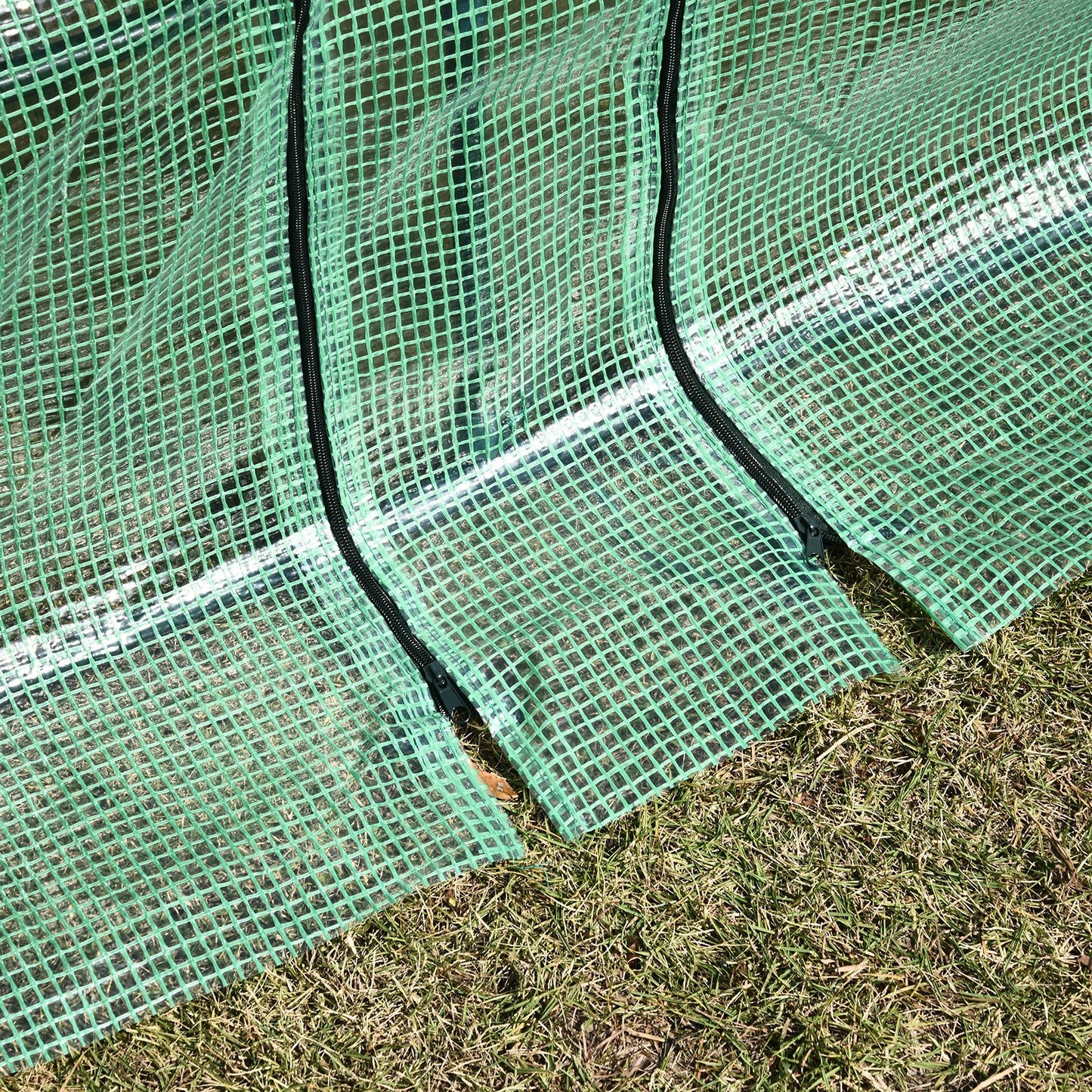 Outsunny 180x90x90cm Mini PE Grid Cover Steel Frame Greenhouse Green