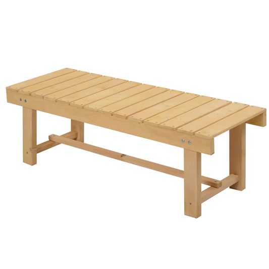 Outsunny 2-Seater Outdoor Garden Fir Wood Patio Bench