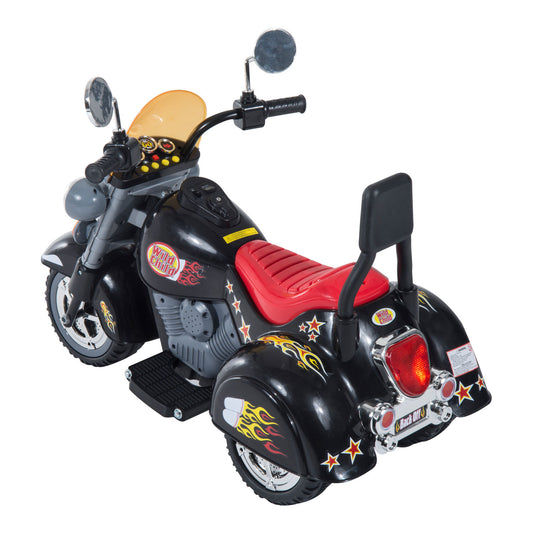 HOMCOM Kids Ride On Toy Car Motorbike Electric Scooter 6V Battery Operated Toy Trike-Black