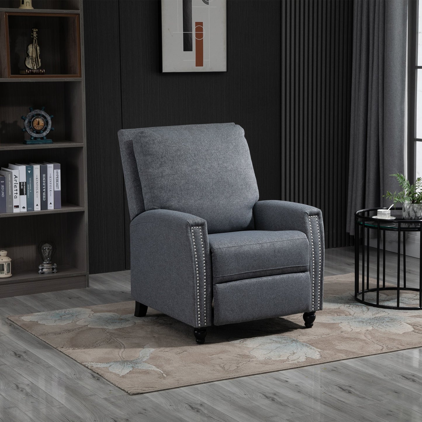 HOMCOM Fabric Single Sofa Chair Recliner Armchair w/ Footpad