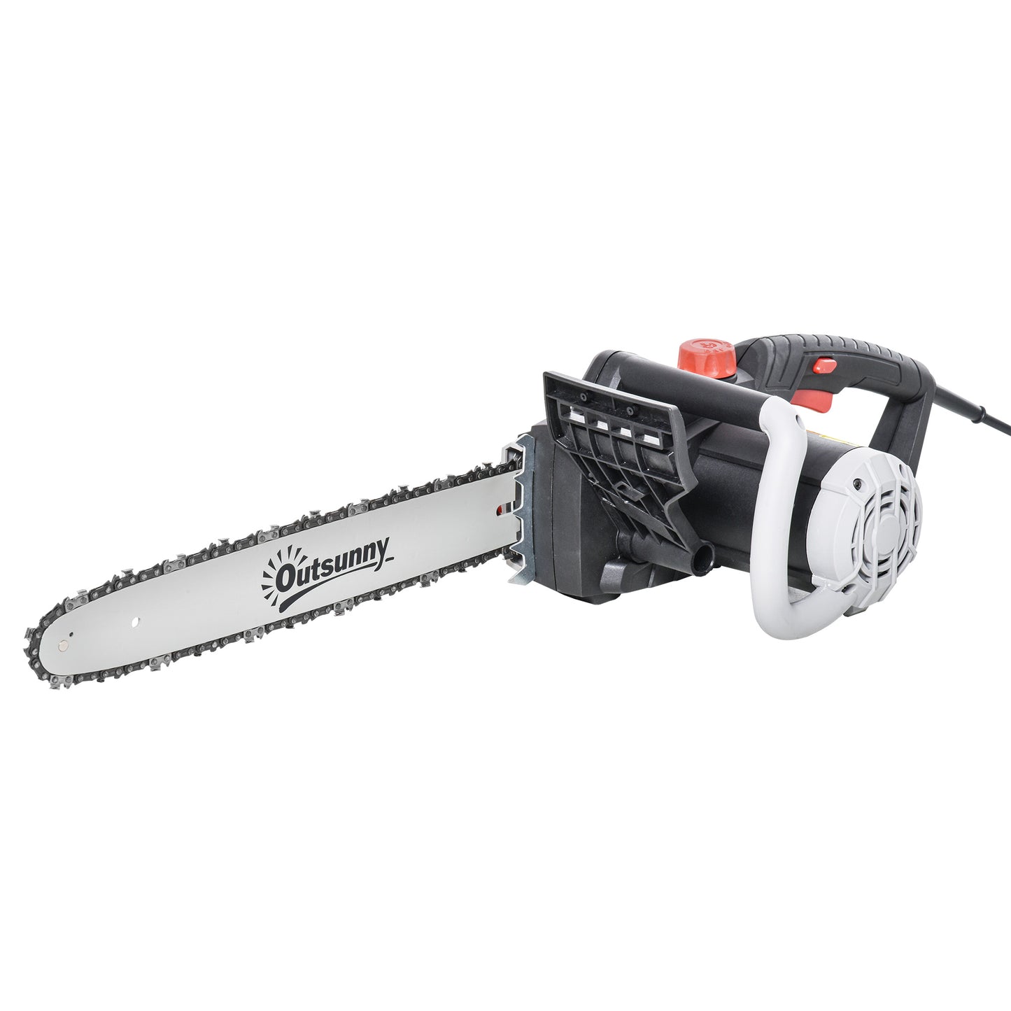 Outsunny Electric Chainsaw w/ Double Brake, Tool-Free Chain Tensioning, Auto Lubrication