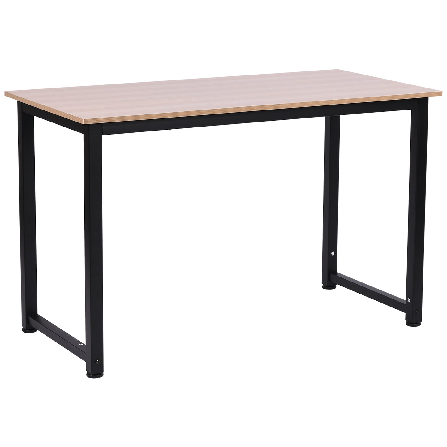 HOMCOM Computer Desk W/ Black Metal Frame MDF, 120W x 60D x 76Hcm-Oak Grain Tone