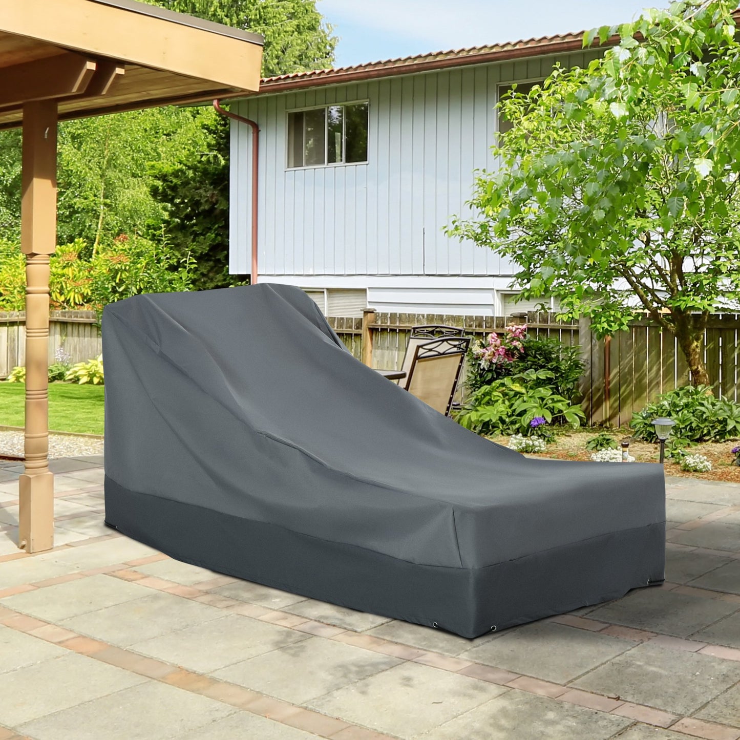 Outsunny 200x86cm Outdoor Garden Rattan Furniture Protective Cover Water UV Resistant