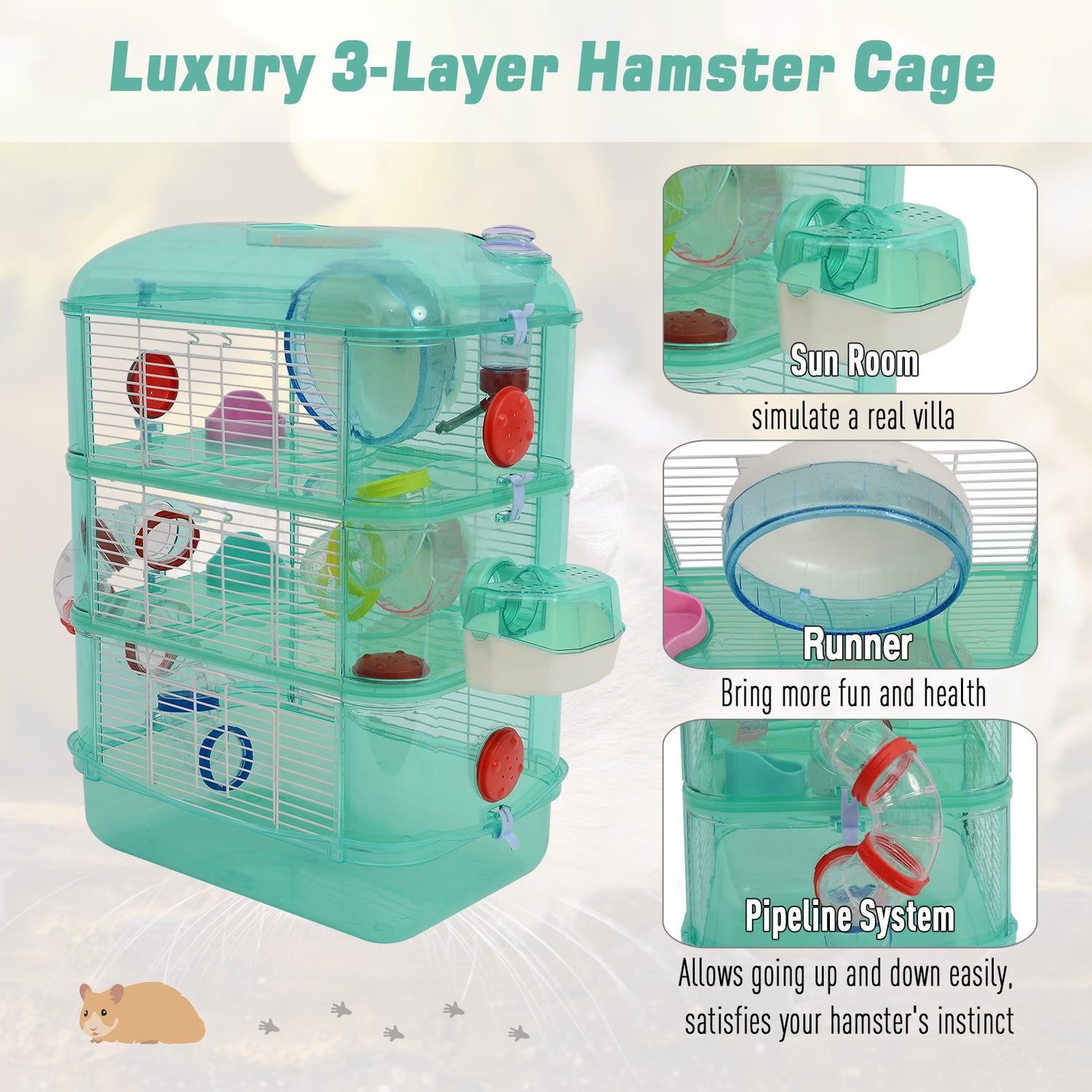 3 tier 2024 hamster cage