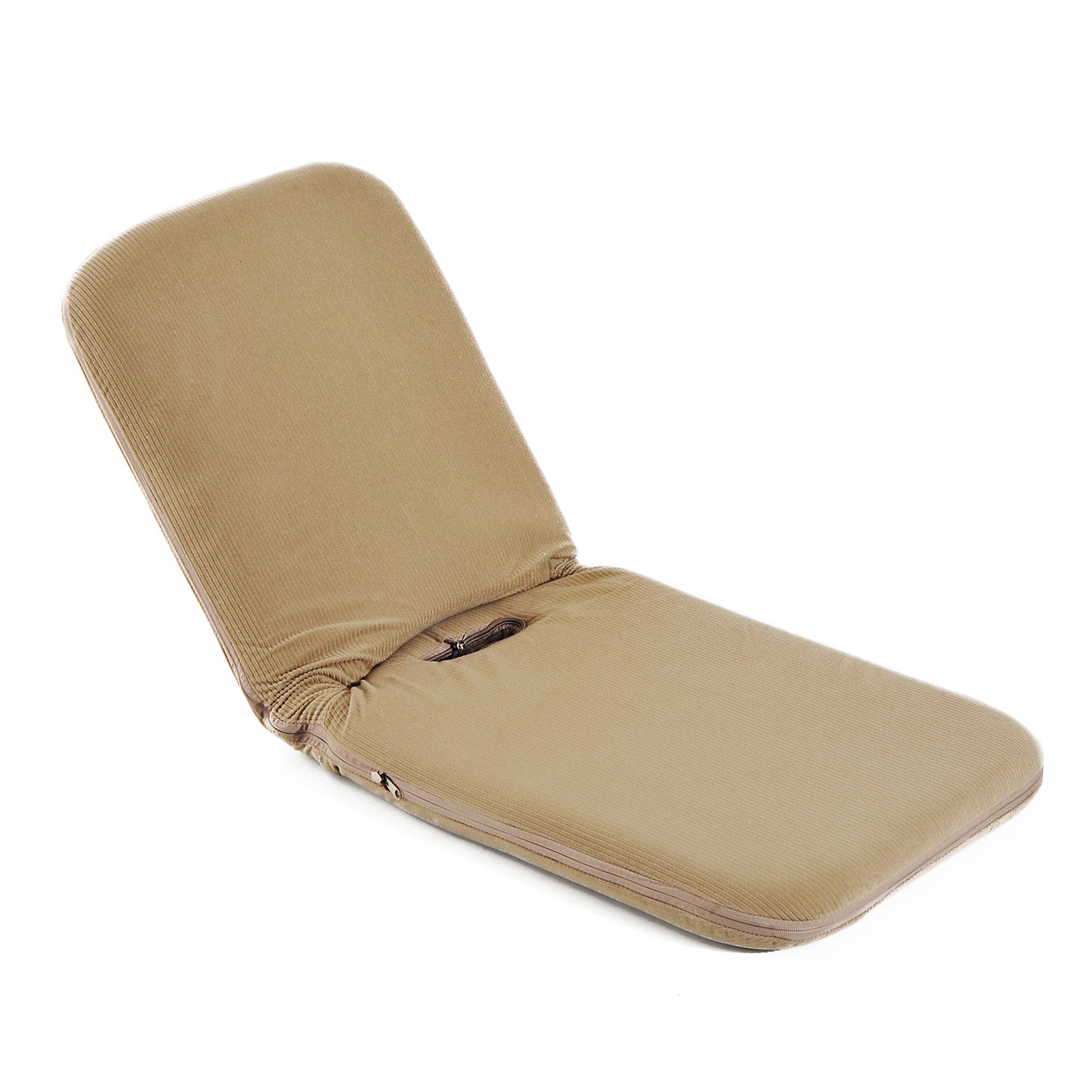 HOMCOM Steel Foldable Floor Backrest Chair Beige