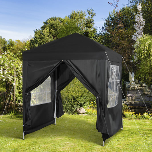 Outsunny Pop Up Gazebo Canopy, size (2 x 2m)-Black