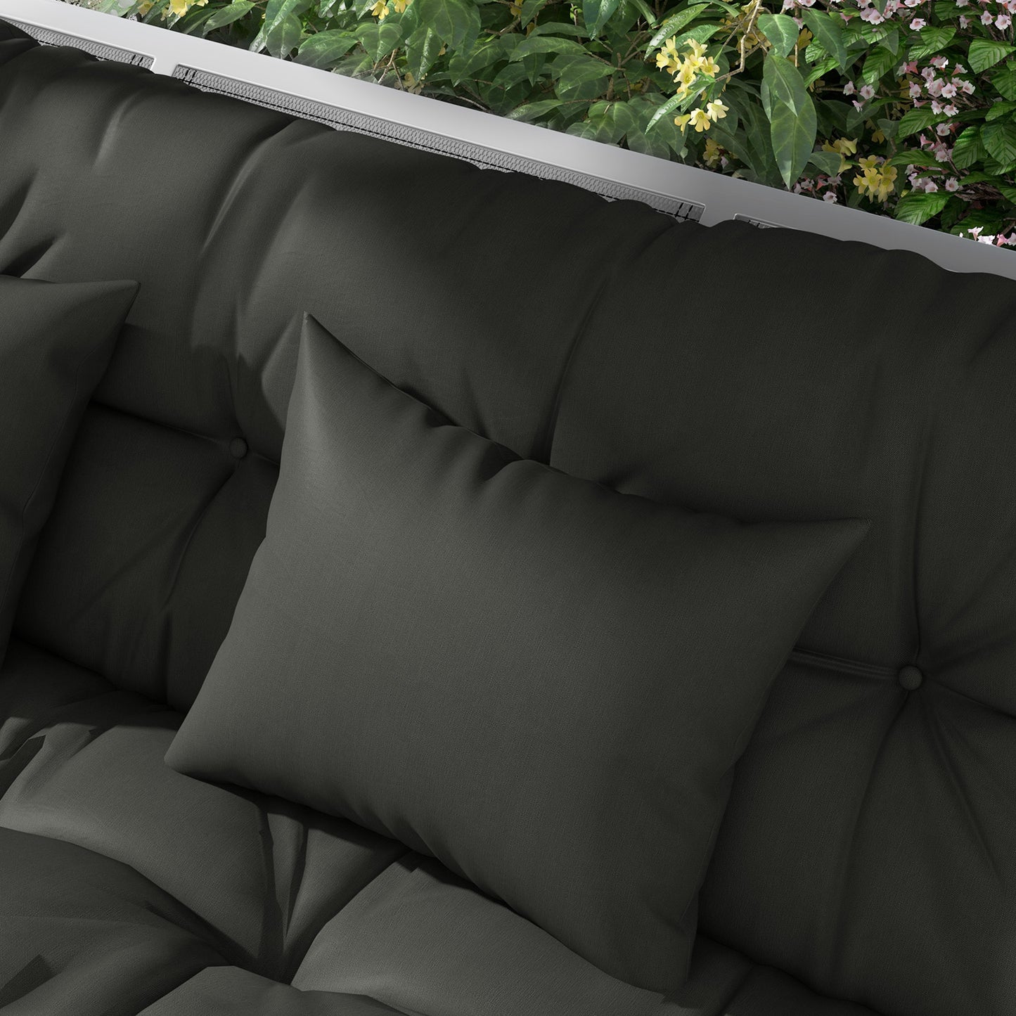 Outsunny Back and Seat Cushion Replacement with 2 Pillows, Patio Chair Cushions Set with Ties, Light Grey