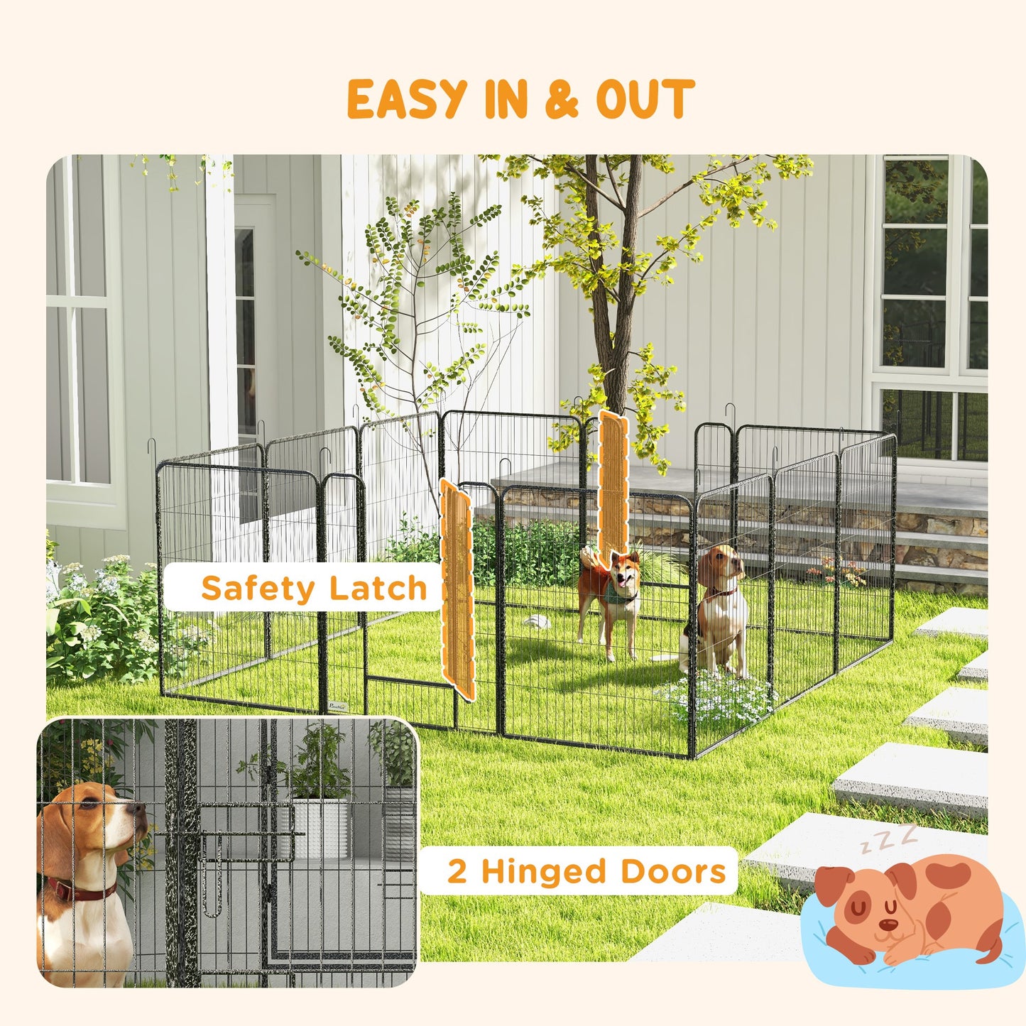 PawHut Puppy Play Pen Pet Exercise Pen Pet Playpen for Small Medium Large Dogs
