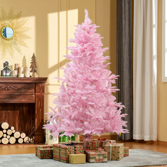 HOMCOM 6FT Pop-up Artificial Christmas Tree Xmas Holiday Tree Decoration Party Pink