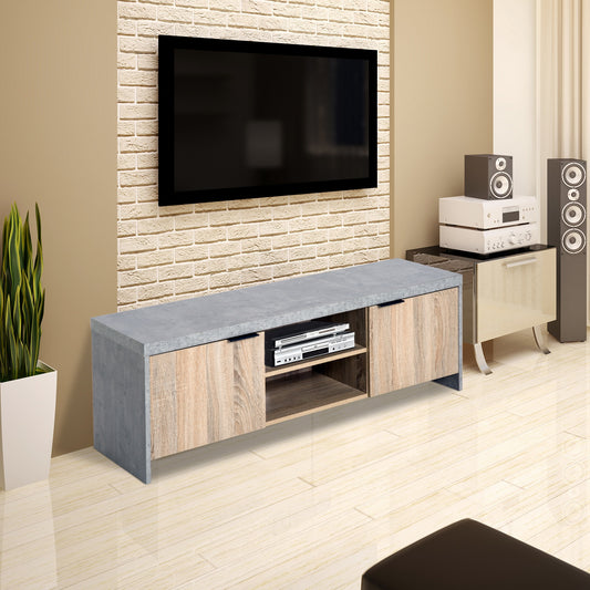 HOMCOM 1.2M Wooden TV Stand Cabinet Home Media Center DVD CD Storage Unit