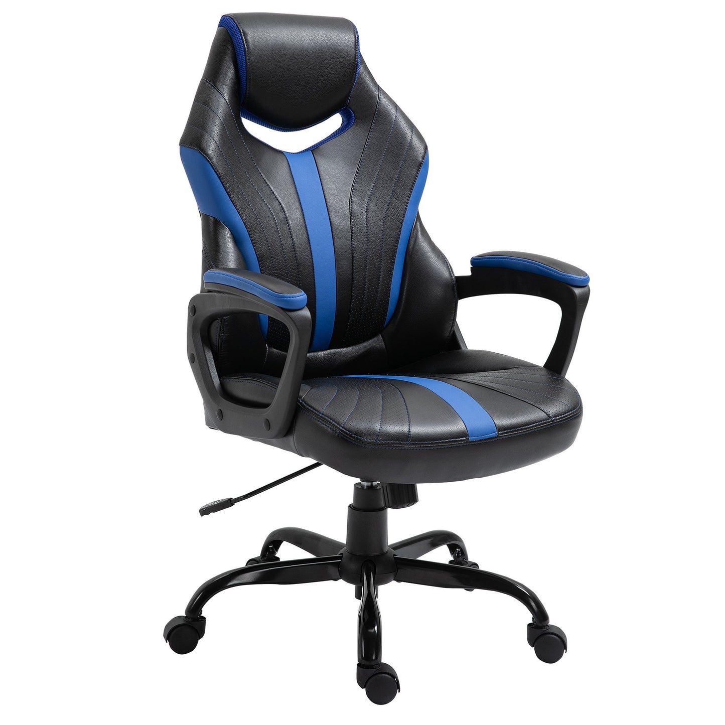 Vinsetto Computer Gaming Chair Swivel Home Office Computer Racing Gamer Chair w/ Wheels, Black Blue