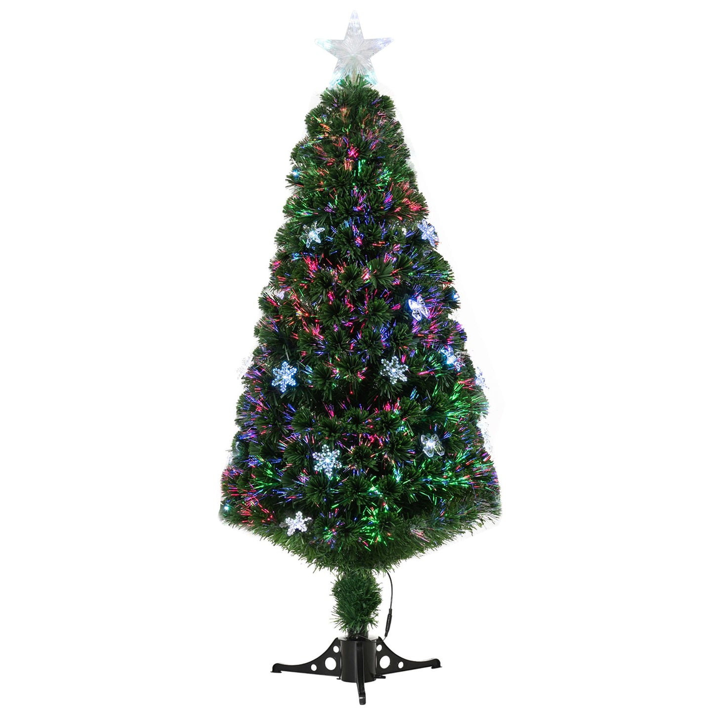 HOMCOM 5FT Prelit Artificial Christmas Tree Fiber Optic LED Light Holiday Decoration