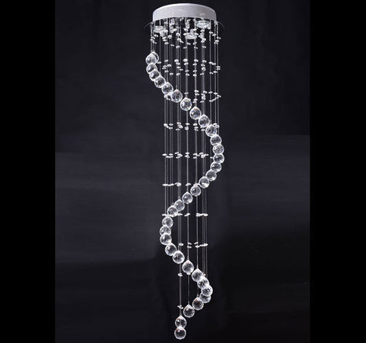 HOMCOM Modern Crystal Chandelier Ceiling Light Pendant Lamp Chrome Finish Glass Droplets New, Ø30 x 120cm