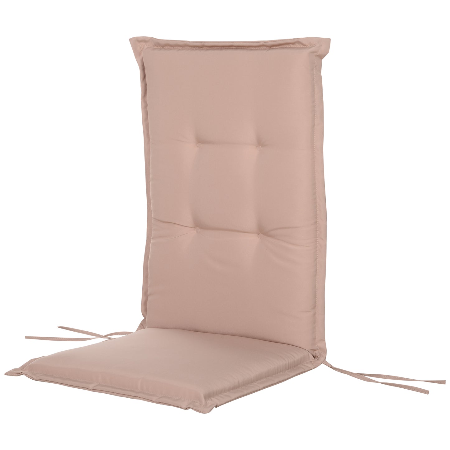 Outsunny Polyester High Back Outdoor Garden Chair Replacement Cushion Beige